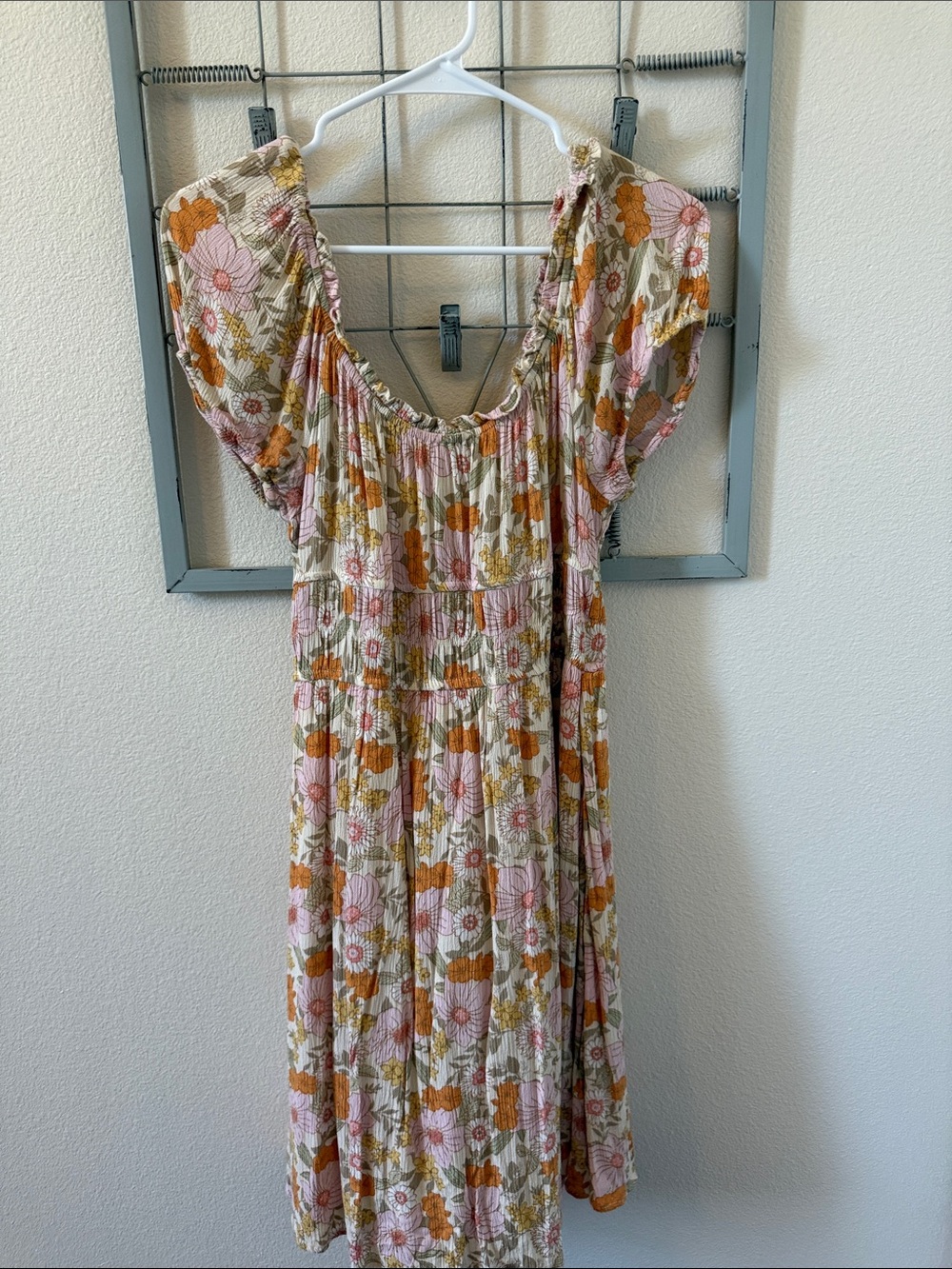Carly Jean Los Angeles Floral Midi Dress - Pink & Mustard